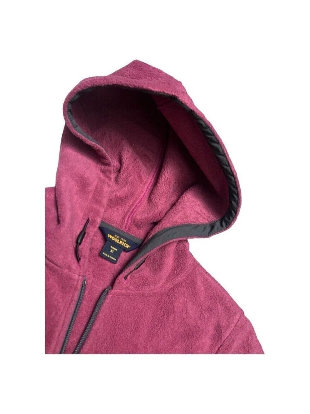 Woolrich Fleece Pink Womens Light Outdoor Designer Hooded Jacket Medium - Picture 2 of 4